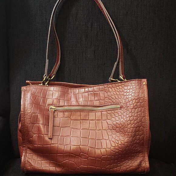 American Leather Co. Lenox Triple Entry Brown Leather Satchel - Picture 3 of 10